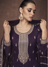 Premium Silk Salwar Suit in Purple